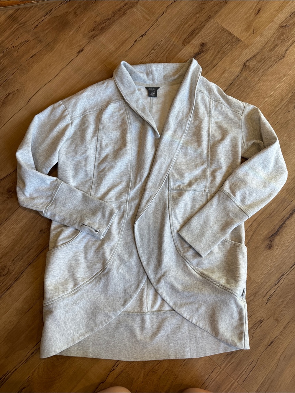 Eddie Bauer Light Gray Women's Shawl Collar Cardigan
